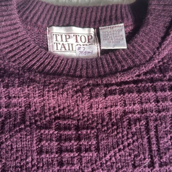 Tip Top Tailor Purple Sweater Size Medium - Picture 2 of 9